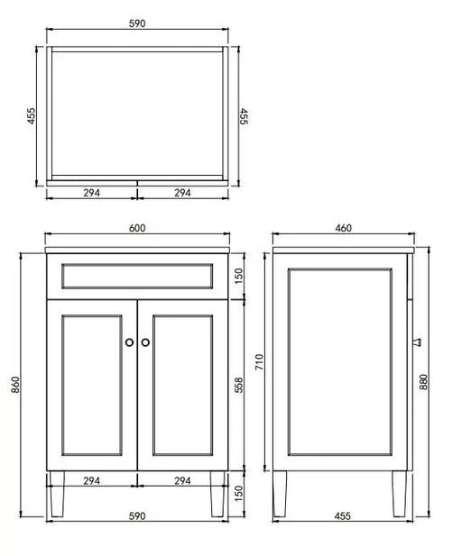 Lukka Harold Federation Free Standing Cabinet (600mm) Lukka