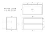 Lukka New Hamilton Federation Slim Wall Hung Cabinet (900mm) Lukka