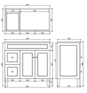 Lukka Harold Federation Free Standing Cabinet (900mm) Lukka