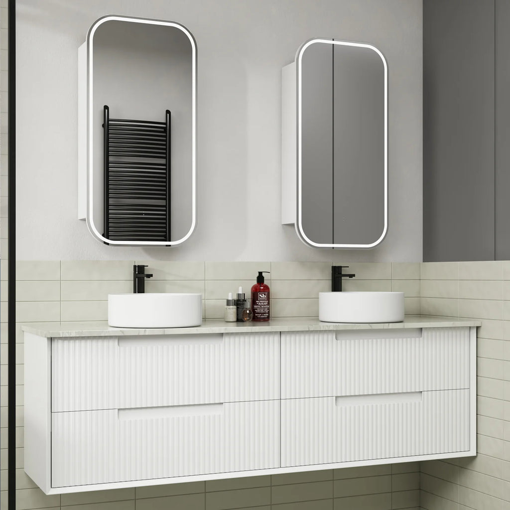 Flauto Wall Hung Vanity Matte White 1200mm/1500mm/1800mm