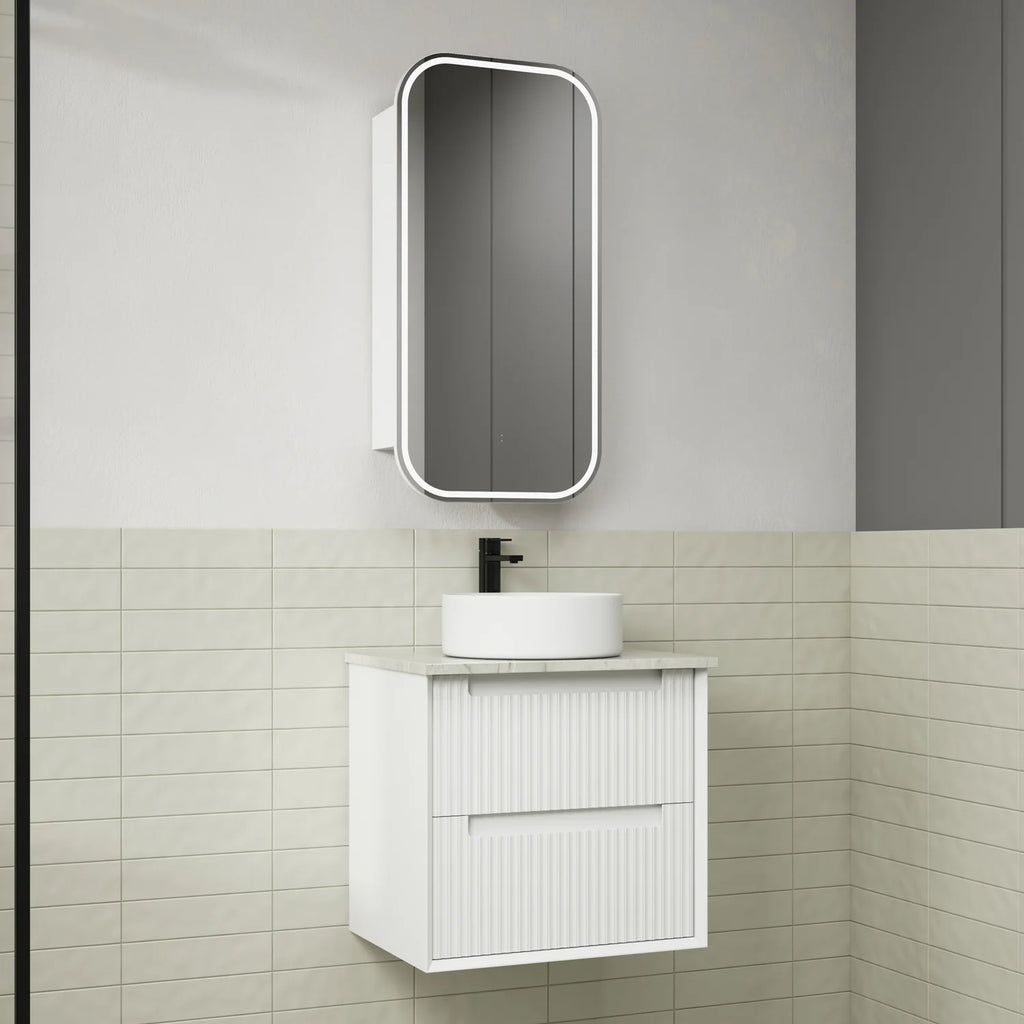 Flauto Wall Hung Vanity Matte White  600mm/750mm/900mm