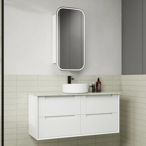 Flauto Wall Hung Vanity Matte White 1200mm/1500mm/1800mm - FIL Kitchen Bathroom