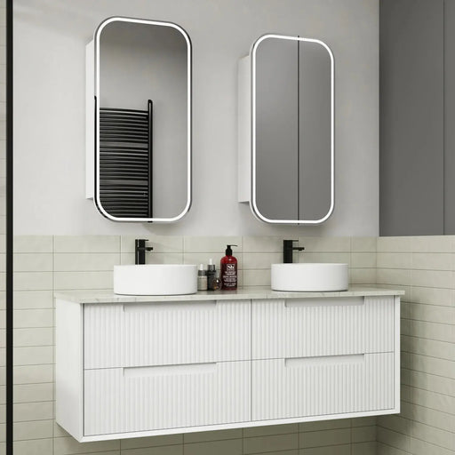 Flauto Wall Hung Vanity Matte White 1200mm/1500mm/1800mm - FIL Kitchen Bathroom