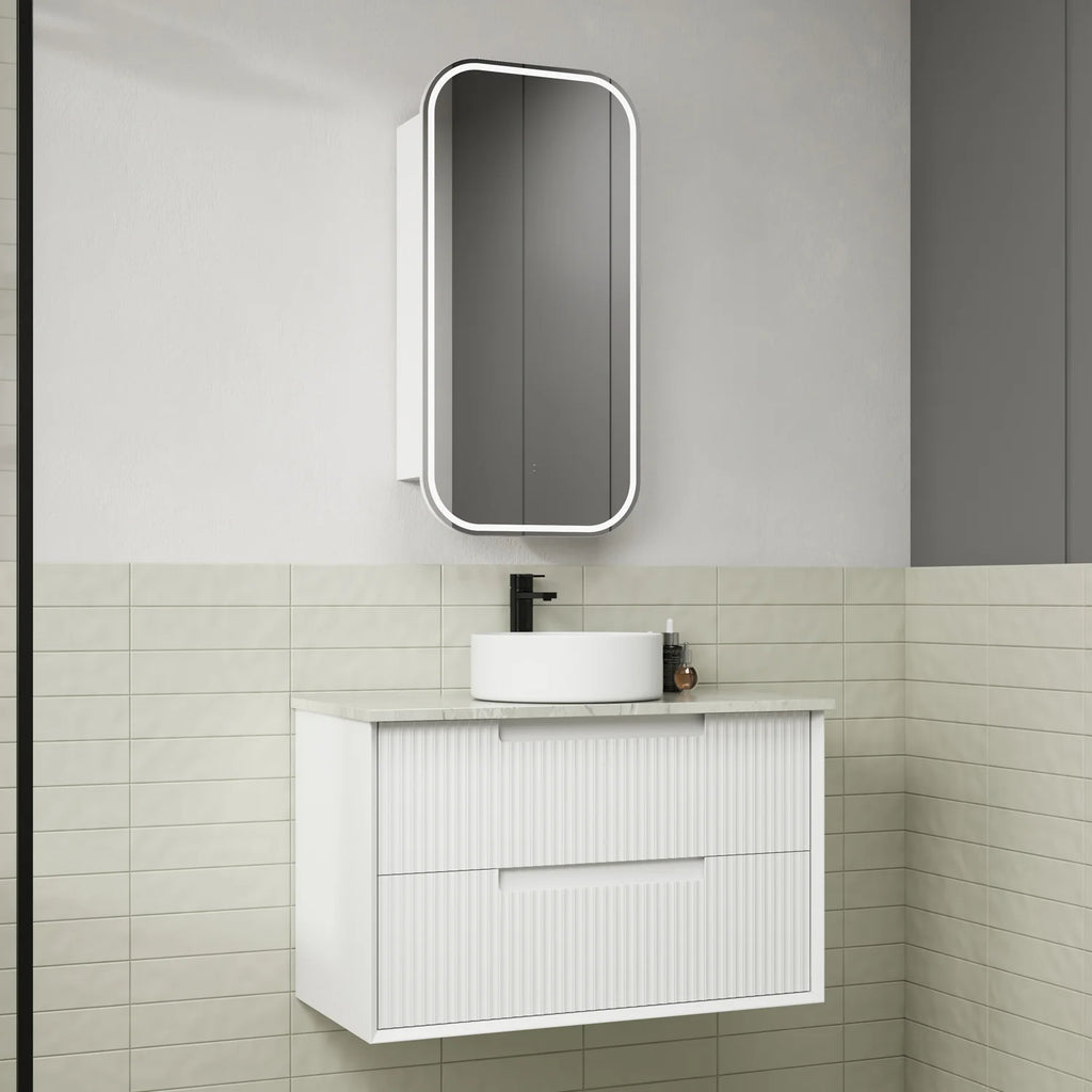 Flauto Wall Hung Vanity Matte White  600mm/750mm/900mm