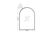 Arch Mirror Brushed Gold Frame 900 x 600mm FIL Kitchen Bathroom