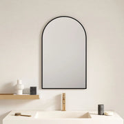 Aluminum Framed 600mm Arch Mirror – Matt Black mercioaustralia