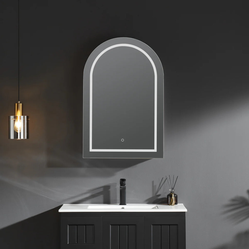 OLIVIA LED MIRROR SHAVING CABINET MATTE BLACK/MATTE WHITE  600X900MM