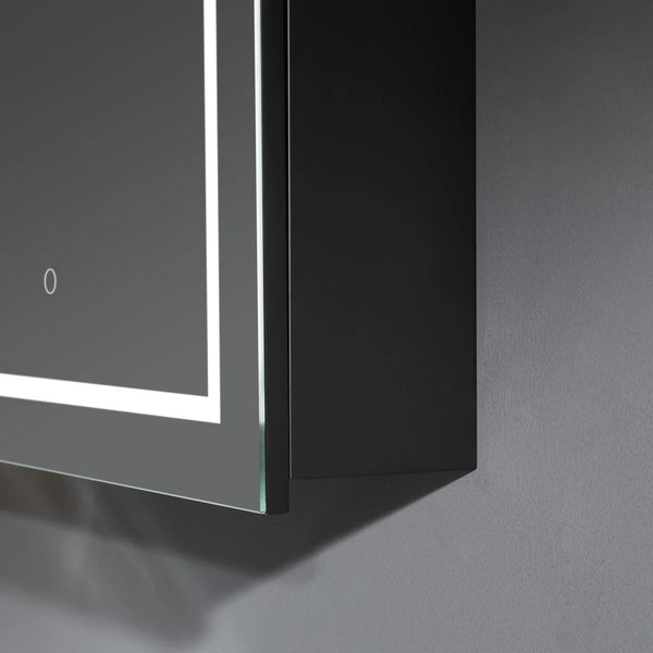 OLIVIA LED MIRROR SHAVING CABINET MATTE BLACK/MATTE WHITE  600X900MM