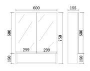 Fremantle Shaving Cabinet (600/750/900/1200/1500mm) FIL Kitchen Bathroom