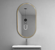 Aluminum Framed Oval Mirror Brushed Golden 500mm*900mm FIL Kitchen Bathroom