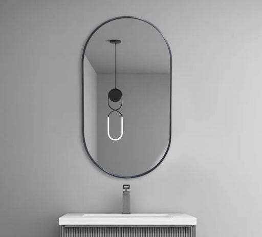 Aluminum Framed Oval Mirror  Matt black 500mm*900mm FIL Kitchen Bathroom