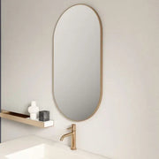 Aluminum Framed Oval Mirror Brushed Golden 500mm*900mm FIL Kitchen Bathroom