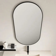 Aluminum Framed Oval Mirror  Matt black 500mm*900mm FIL Kitchen Bathroom