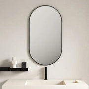 Aluminum Framed Oval Mirror  Matt black 500mm*900mm FIL Kitchen Bathroom