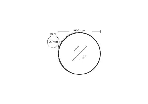 Brushed Golden Aluminum Framed Round Mirror 600mm/750mm/900mm FIL Kitchen Bathroom