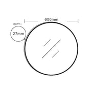 Aluminum Framed 600mm Round Mirror - Brushed Gold mercioaustralia