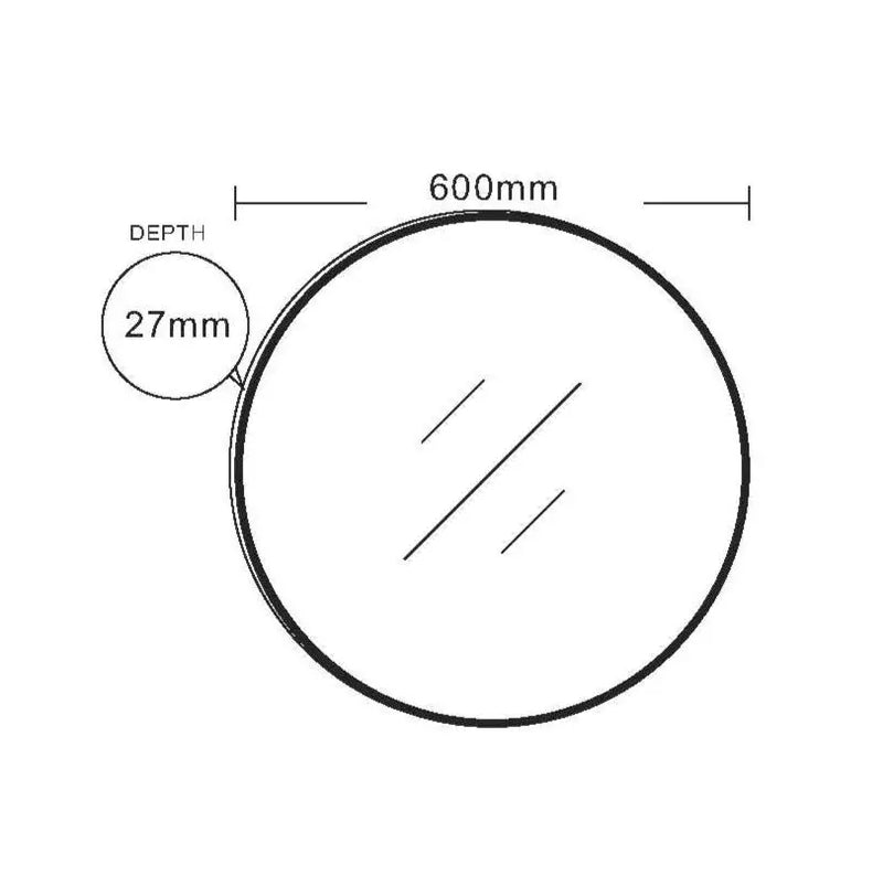 Aluminum Framed 600mm Round Mirror - Brushed Gold mercioaustralia