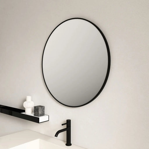 Aluminum Framed 900mm Round Mirror - Matt Black mercioaustralia