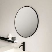 Steel Frame 600mm Round Mirror - Matt Black mercioaustralia