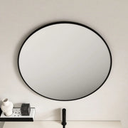 Steel Frame 600mm Round Mirror - Matt Black mercioaustralia