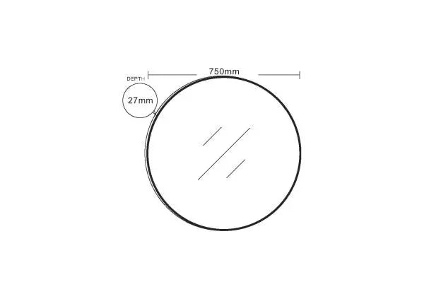 Brushed Golden Aluminum Framed Round Mirror 600mm/750mm/900mm FIL Kitchen Bathroom