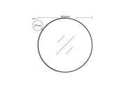 Brushed Golden Aluminum Framed Round Mirror 600mm/750mm/900mm FIL Kitchen Bathroom