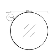 Aluminum Framed 900mm Round Mirror - Matt Black mercioaustralia