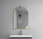 Arch Mirror Brushed Gold Frame 900 x 600mm FIL Kitchen Bathroom