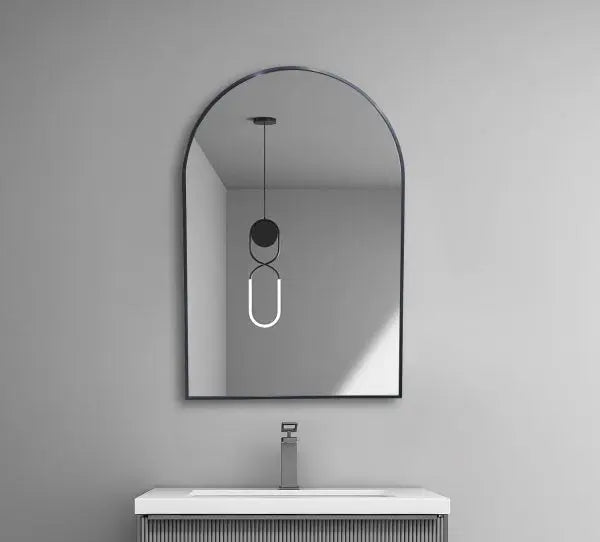 Framed ARCH Mirror 900mm*600mm Matt black FIL Kitchen Bathroom