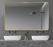 Brushed Golden Aluminum framed rectangular mirror 1200mm*750mm FIL Kitchen Bathroom