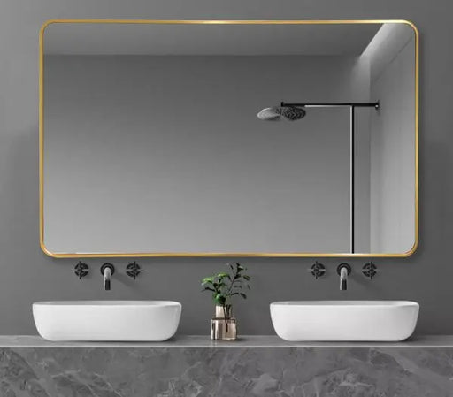 Brushed Golden Aluminum framed rectangular mirror 1200mm*750mm FIL Kitchen Bathroom
