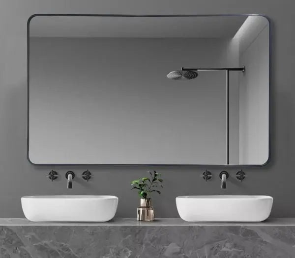Matt Black framed rectangular mirror 1200mm*750mm FIL Kitchen Bathroom