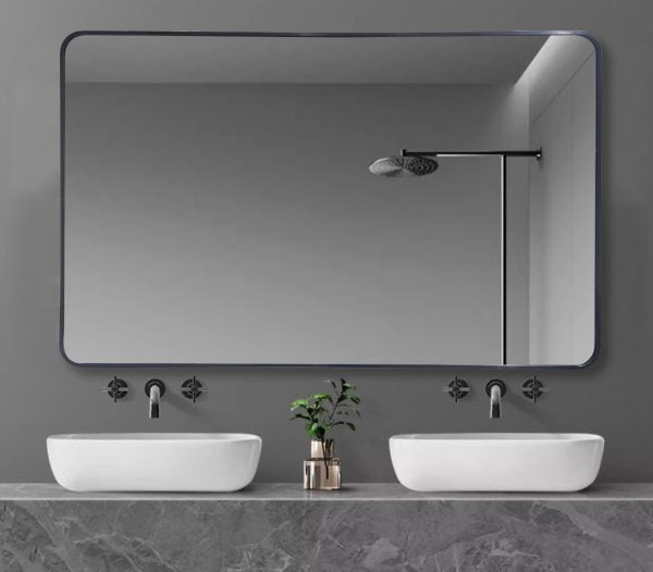 Matt Black framed rectangular mirror 1200mm*750mm