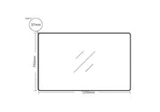 Brushed Golden Aluminum framed rectangular mirror 1200mm*750mm FIL Kitchen Bathroom