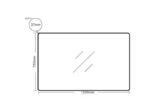 Matt Black framed rectangular mirror 1200mm*750mm FIL Kitchen Bathroom