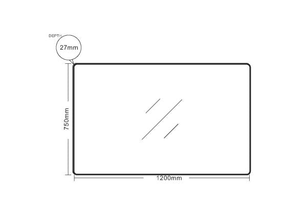 Brushed Golden Aluminum framed rectangular mirror 1200mm*750mm