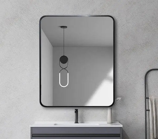 Matt Black Aluminum framed rectangular mirror 600mm FIL Kitchen Bathroom