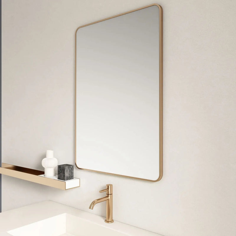 Aluminum Framed 600mm  Rectangular Mirror- Brushed Gold mercioaustralia