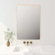 Aluminum Framed 900mm Rectangular Mirror - Brushed Gold mercioaustralia