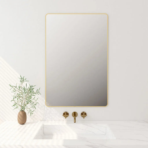 Aluminum Framed 600mm  Rectangular Mirror- Brushed Gold mercioaustralia