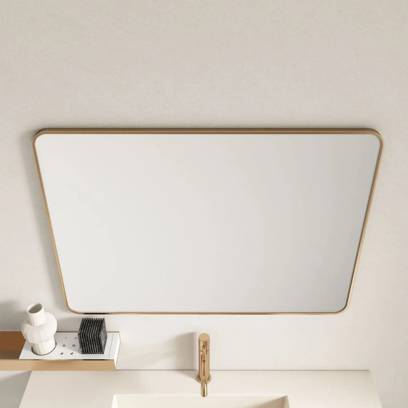 Aluminum Framed 600mm  Rectangular Mirror- Brushed Gold mercioaustralia