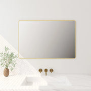 Aluminum Framed 900mm Rectangular Mirror - Brushed Gold mercioaustralia