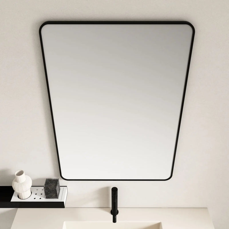 Aluminum Framed 900mm Rectangular Mirror - Matt Black mercioaustralia