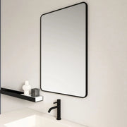 Aluminum Framed 600mm Rectangular Mirror -Matt Black mercioaustralia