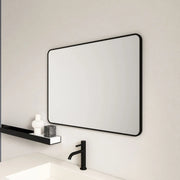 Aluminum Framed 900mm Rectangular Mirror - Matt Black mercioaustralia