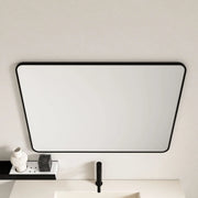 Aluminum Framed 900mm Rectangular Mirror - Matt Black mercioaustralia