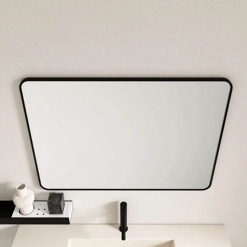 Aluminum Framed 600mm Rectangular Mirror -Matt Black mercioaustralia