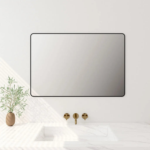 Aluminum Framed 600mm Rectangular Mirror -Matt Black mercioaustralia