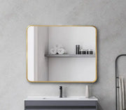 Brushed Golden Aluminum framed rectangular mirror 900mm*750mm FIL Kitchen Bathroom