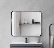 Matt Black Aluminum framed rectangular mirror 900mm*750mm FIL Kitchen Bathroom